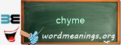 WordMeaning blackboard for chyme